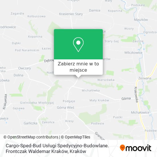 Mapa Cargo-Sped-Bud Usługi Spedycyjno-Budowlane. Frontczak Waldemar Kraków