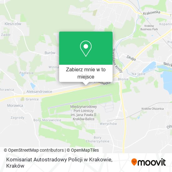 Mapa Komisariat Autostradowy Policji w Krakowie