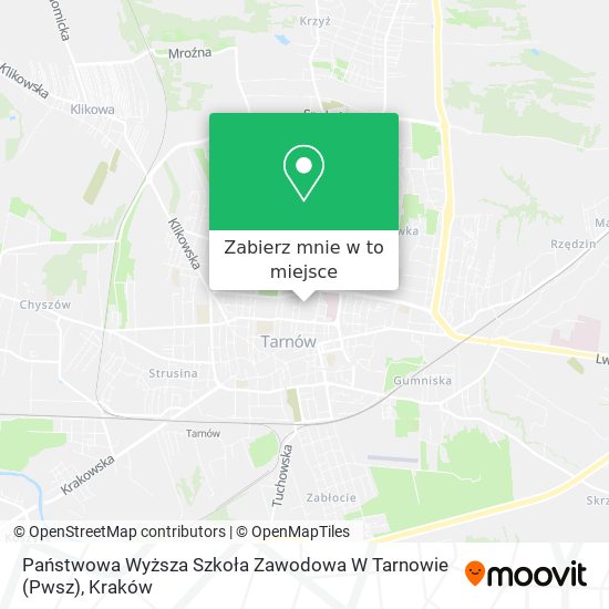 Mapa Państwowa Wyższa Szkoła Zawodowa W Tarnowie (Pwsz)