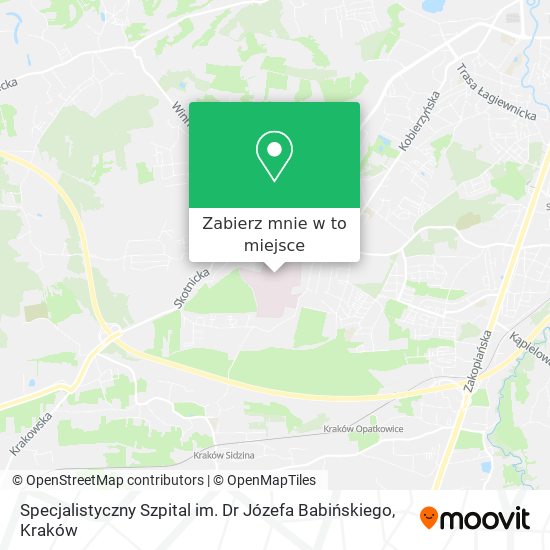 Mapa Specjalistyczny Szpital im. Dr Józefa Babińskiego