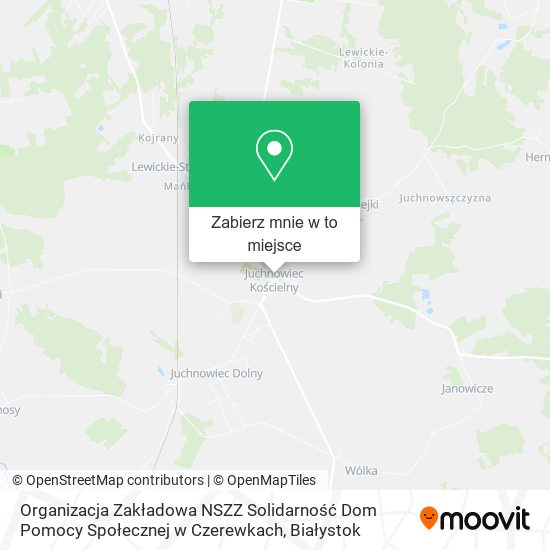 Mapa Organizacja Zakładowa NSZZ Solidarność Dom Pomocy Społecznej w Czerewkach