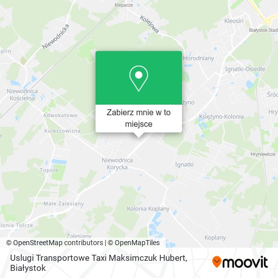 Mapa Uslugi Transportowe Taxi Maksimczuk Hubert
