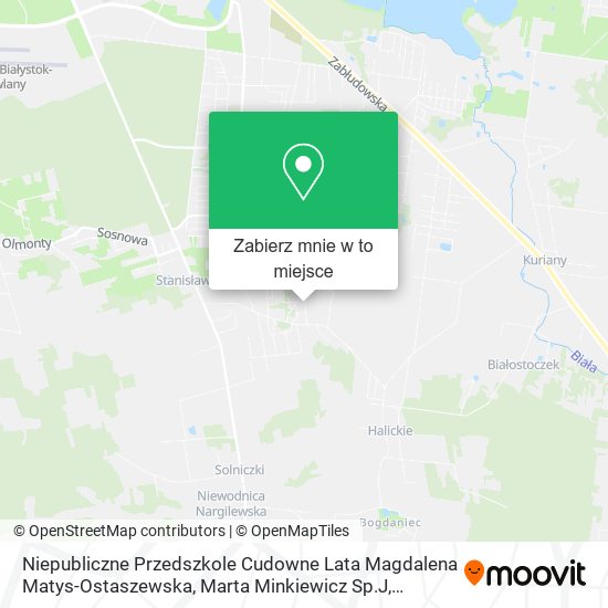Mapa Niepubliczne Przedszkole Cudowne Lata Magdalena Matys-Ostaszewska, Marta Minkiewicz Sp.J