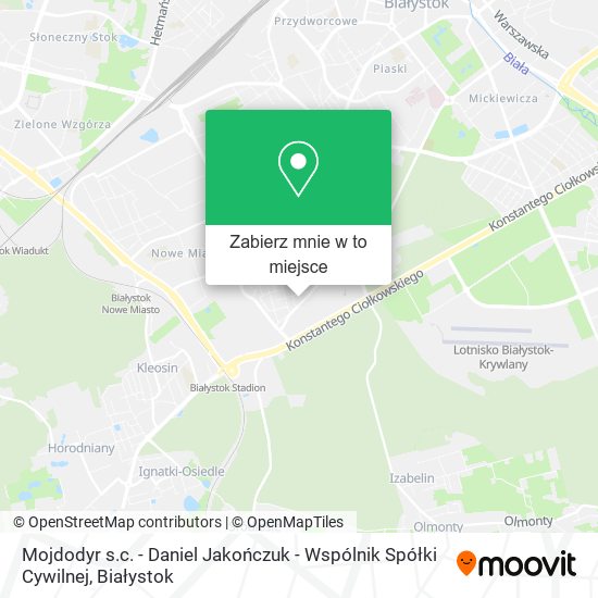 Mapa Mojdodyr s.c. - Daniel Jakończuk - Wspólnik Spółki Cywilnej