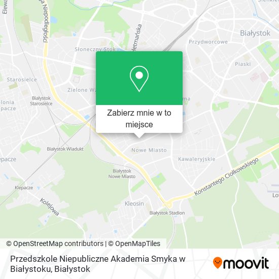 Mapa Przedszkole Niepubliczne Akademia Smyka w Białystoku