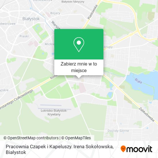 Mapa Pracownia Czapek i Kapeluszy. Irena Sokołowska