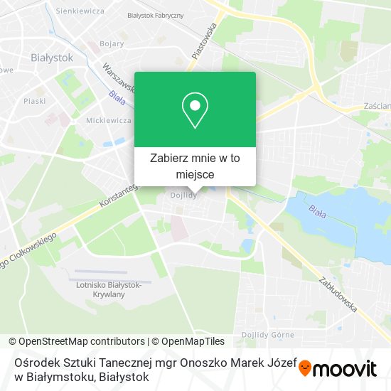 Mapa Ośrodek Sztuki Tanecznej mgr Onoszko Marek Józef w Białymstoku