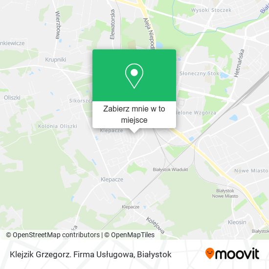 Mapa Klejzik Grzegorz. Firma Usługowa