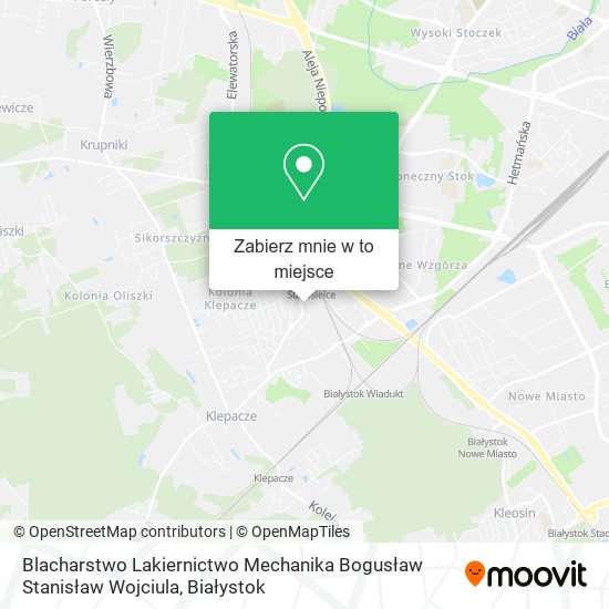 Mapa Blacharstwo Lakiernictwo Mechanika Bogusław Stanisław Wojciula