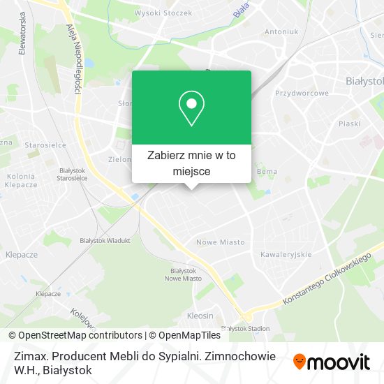 Mapa Zimax. Producent Mebli do Sypialni. Zimnochowie W.H.