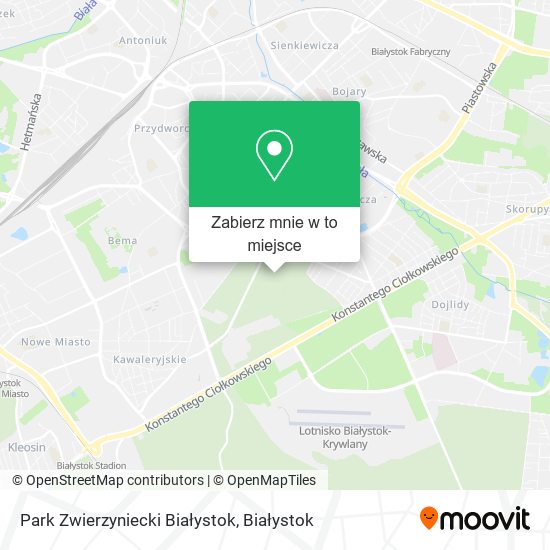 Mapa Park Zwierzyniecki Białystok