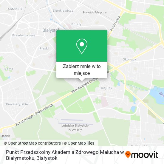 Mapa Punkt Przedszkolny Akademia Zdrowego Malucha w Białymstoku