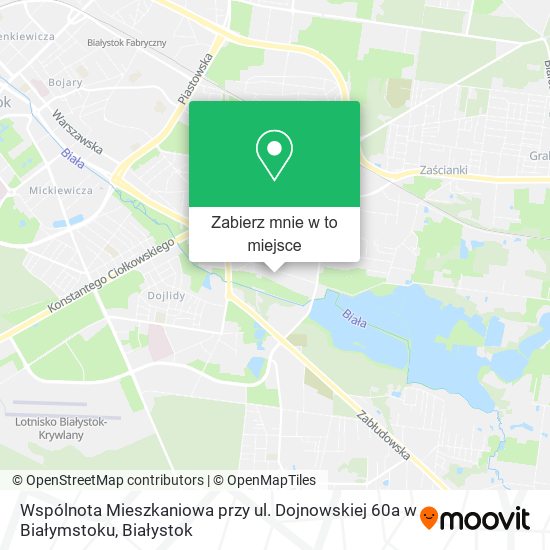Mapa Wspólnota Mieszkaniowa przy ul. Dojnowskiej 60a w Białymstoku