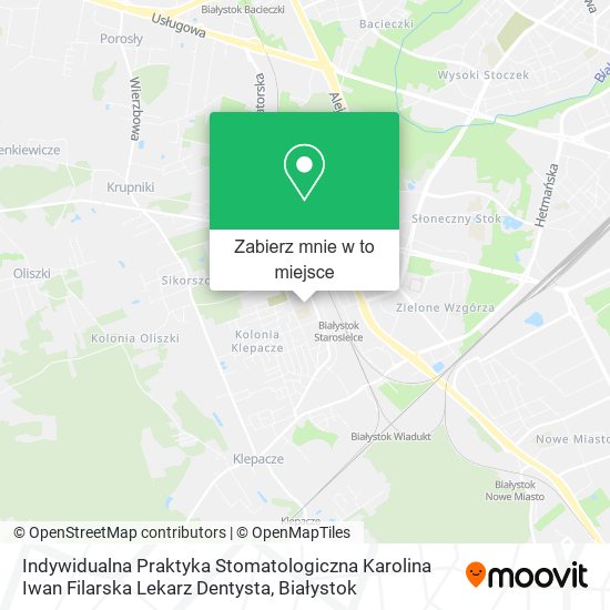 Mapa Indywidualna Praktyka Stomatologiczna Karolina Iwan Filarska Lekarz Dentysta