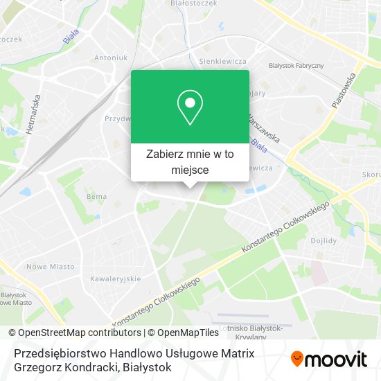 Mapa Przedsiębiorstwo Handlowo Usługowe Matrix Grzegorz Kondracki