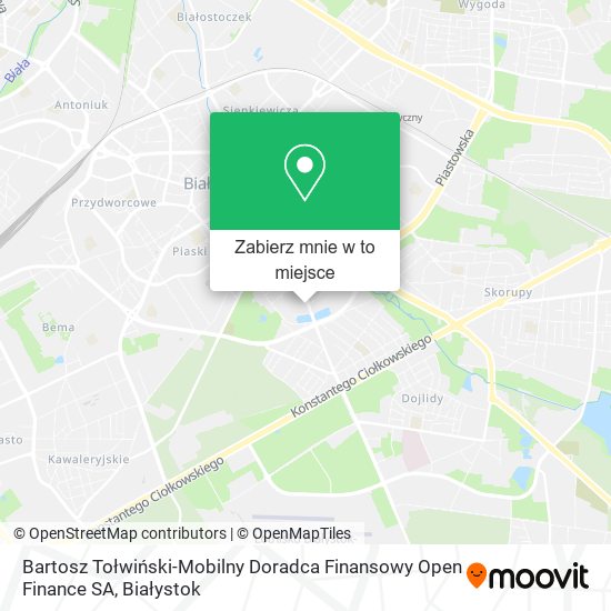 Mapa Bartosz Tołwiński-Mobilny Doradca Finansowy Open Finance SA