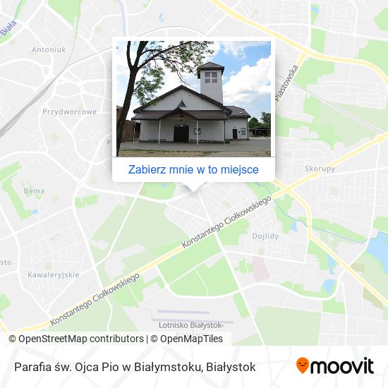 Mapa Parafia św. Ojca Pio w Białymstoku