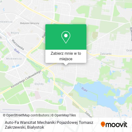 Mapa Auto-Fa Warsztat Mechaniki Pojazdowej Tomasz Zakrzewski