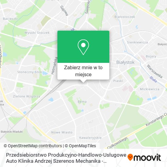 Mapa Przedsiebiorstwo Produkcyjno-Handlowo-Usługowe Auto Klinika Andrzej Szerenos Mechanika - Budownictw