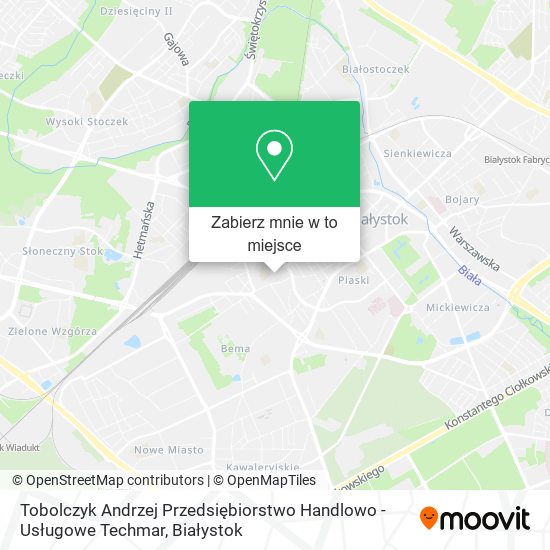 Mapa Tobolczyk Andrzej Przedsiębiorstwo Handlowo - Usługowe Techmar