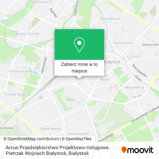 Mapa Arcus Przedsiębiorstwo Projektowo-Usługowe. Pietrzak Wojciech Białystok
