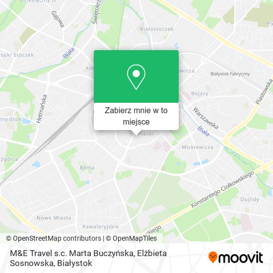 Mapa M&E Travel s.c. Marta Buczyńska, Elżbieta Sosnowska