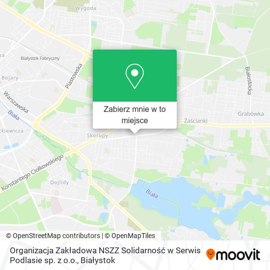 Mapa Organizacja Zakładowa NSZZ Solidarność w Serwis Podlasie sp. z o.o.