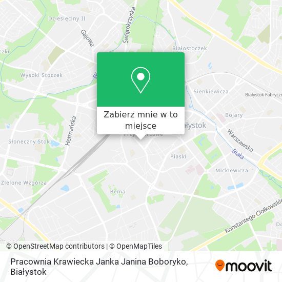 Mapa Pracownia Krawiecka Janka Janina Boboryko