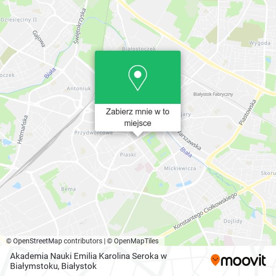 Mapa Akademia Nauki Emilia Karolina Seroka w Białymstoku