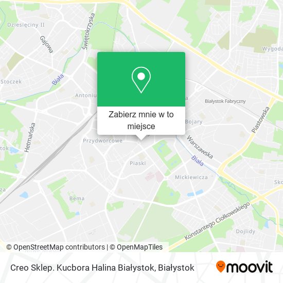 Mapa Creo Sklep. Kucbora Halina Białystok