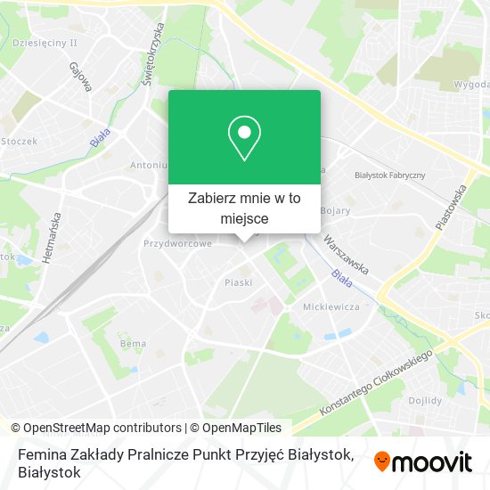 Mapa Femina Zakłady Pralnicze Punkt Przyjęć Białystok