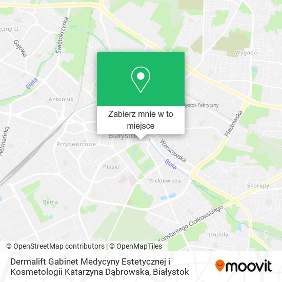 Mapa Dermalift Gabinet Medycyny Estetycznej i Kosmetologii Katarzyna Dąbrowska