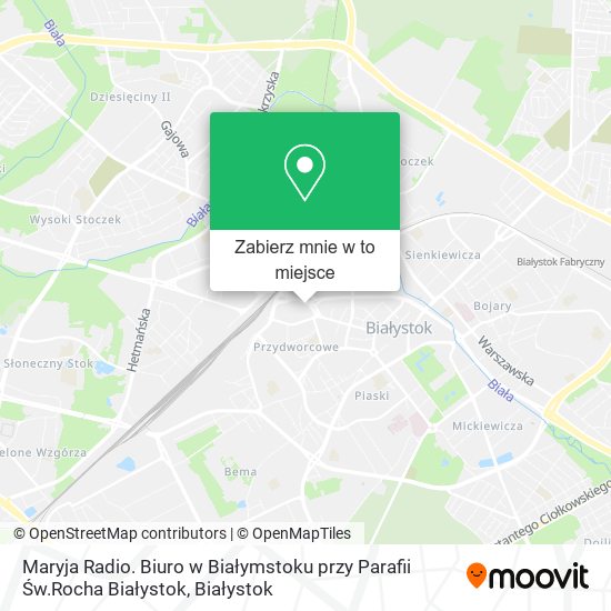 Mapa Maryja Radio. Biuro w Białymstoku przy Parafii Św.Rocha Białystok