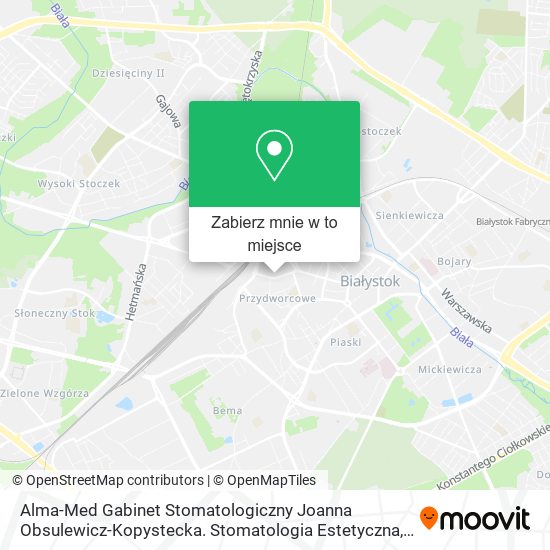 Mapa Alma-Med Gabinet Stomatologiczny Joanna Obsulewicz-Kopystecka. Stomatologia Estetyczna, Licówki