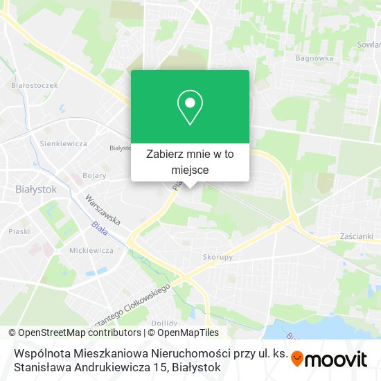 Mapa Wspólnota Mieszkaniowa Nieruchomości przy ul. ks. Stanisława Andrukiewicza 15