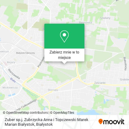 Mapa Zuber sp.j. Zubrzycka Anna i Topczewski Marek Marian Białystok