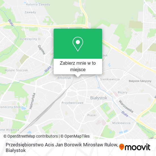 Mapa Przedsiębiorstwo Acis Jan Borowik Mirosław Rulow