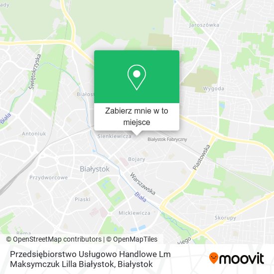 Mapa Przedsiębiorstwo Usługowo Handlowe Lm Maksymczuk Lilla Białystok