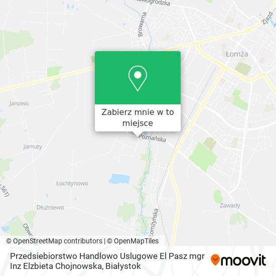 Mapa Przedsiebiorstwo Handlowo Uslugowe El Pasz mgr Inz Elzbieta Chojnowska