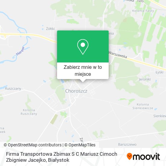 Mapa Firma Transportowa Zbimax S C Mariusz Cimoch Zbigniew Jacejko