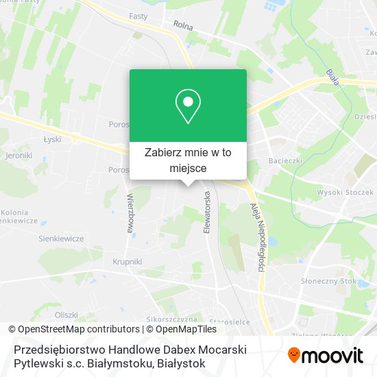 Mapa Przedsiębiorstwo Handlowe Dabex Mocarski Pytlewski s.c. Białymstoku