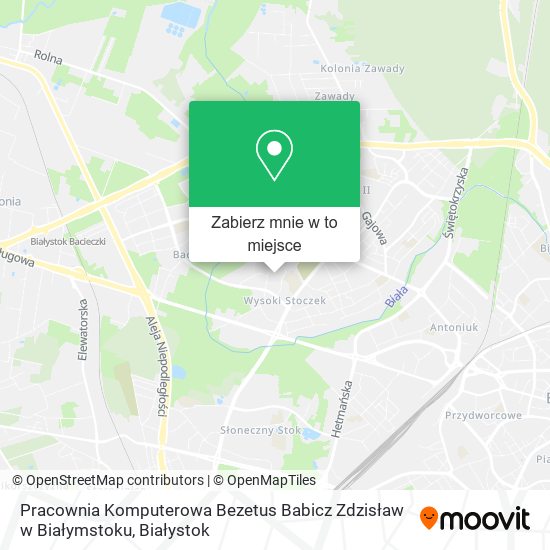 Mapa Pracownia Komputerowa Bezetus Babicz Zdzisław w Białymstoku