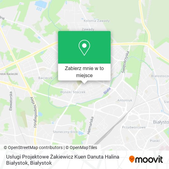 Mapa Usługi Projektowe Żakiewicz Kuen Danuta Halina Białystok