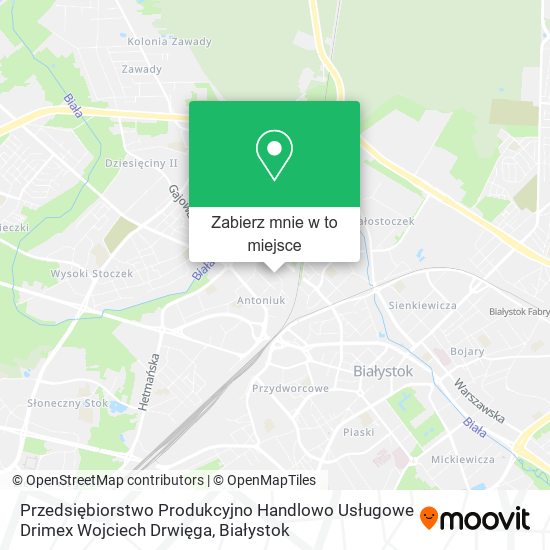 Mapa Przedsiębiorstwo Produkcyjno Handlowo Usługowe Drimex Wojciech Drwięga