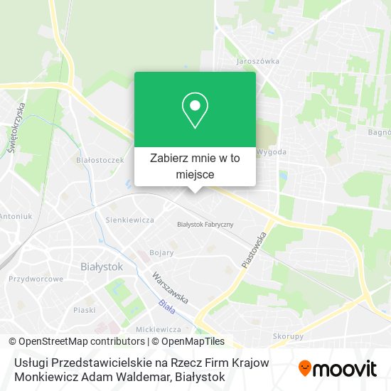 Mapa Usługi Przedstawicielskie na Rzecz Firm Krajow Monkiewicz Adam Waldemar