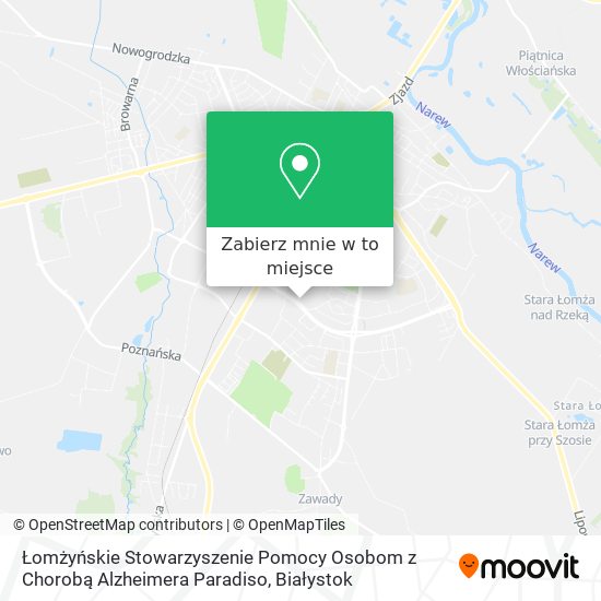 Mapa Łomżyńskie Stowarzyszenie Pomocy Osobom z Chorobą Alzheimera Paradiso