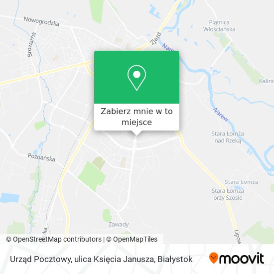 Mapa Urząd Pocztowy, ulica Księcia Janusza