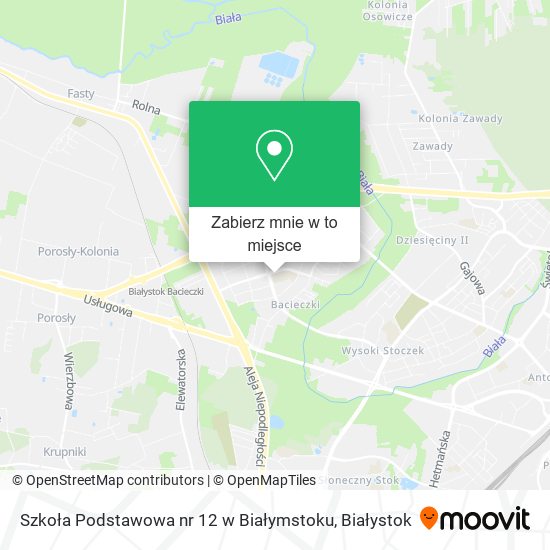 Mapa Szkoła Podstawowa nr 12 w Białymstoku