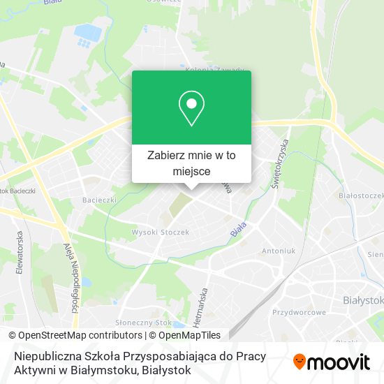 Mapa Niepubliczna Szkoła Przysposabiająca do Pracy Aktywni w Białymstoku