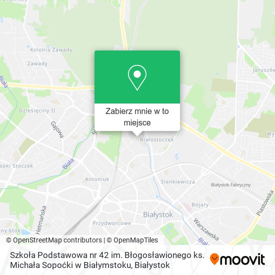 Mapa Szkoła Podstawowa nr 42 im. Błogosławionego ks. Michała Sopoćki w Białymstoku